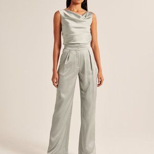 NWOT A & F Satin Sage Tailored Wide Leg Pant Size 24/OO R